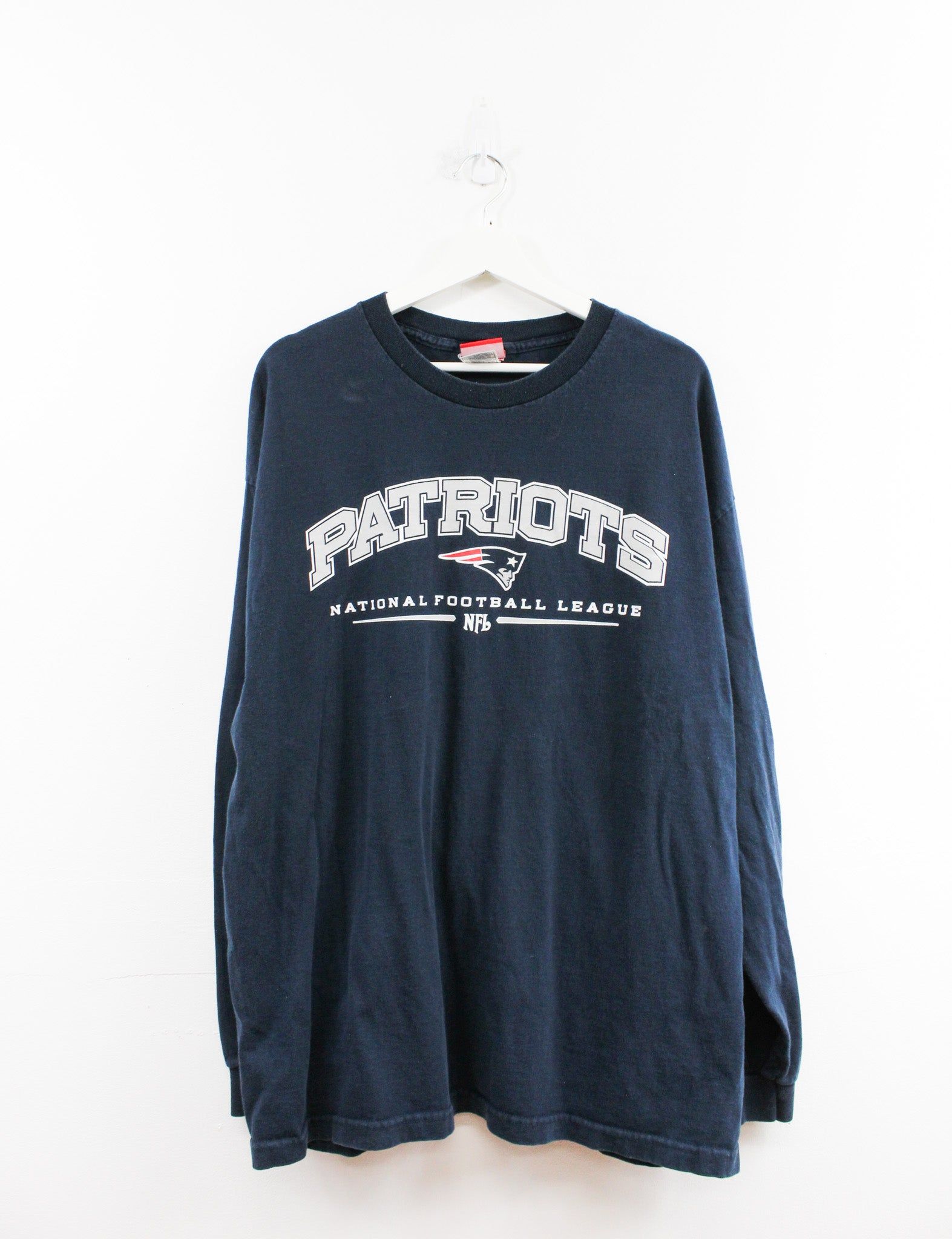 NFL New England Patriots Script & Logo Long Sleeve Tee sold by HG Vintage