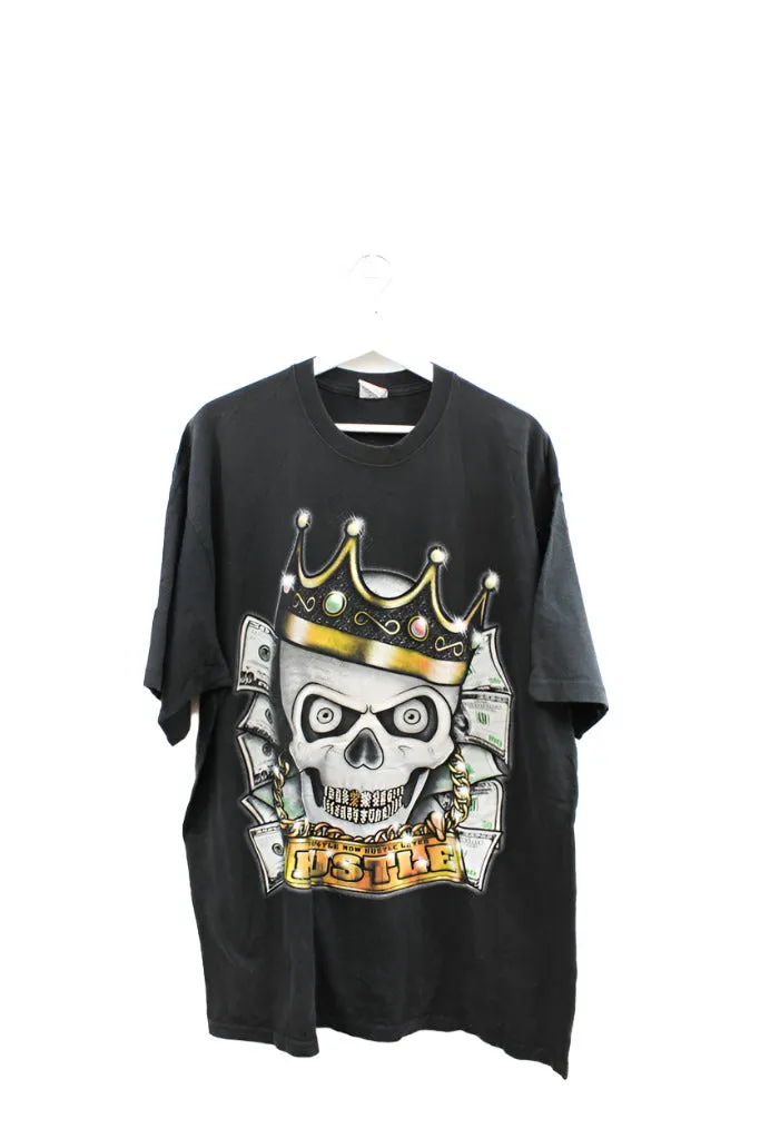 Z - Vintage Hustle Now Hustle Later Skull Crown & Money Tee sold by HG Vintage