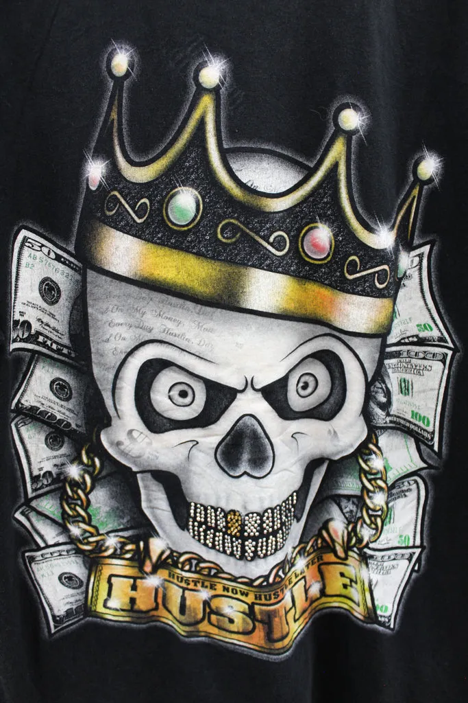 Z - Vintage Hustle Now Hustle Later Skull Crown & Money Tee sold by HG Vintage product image thumbnail 2