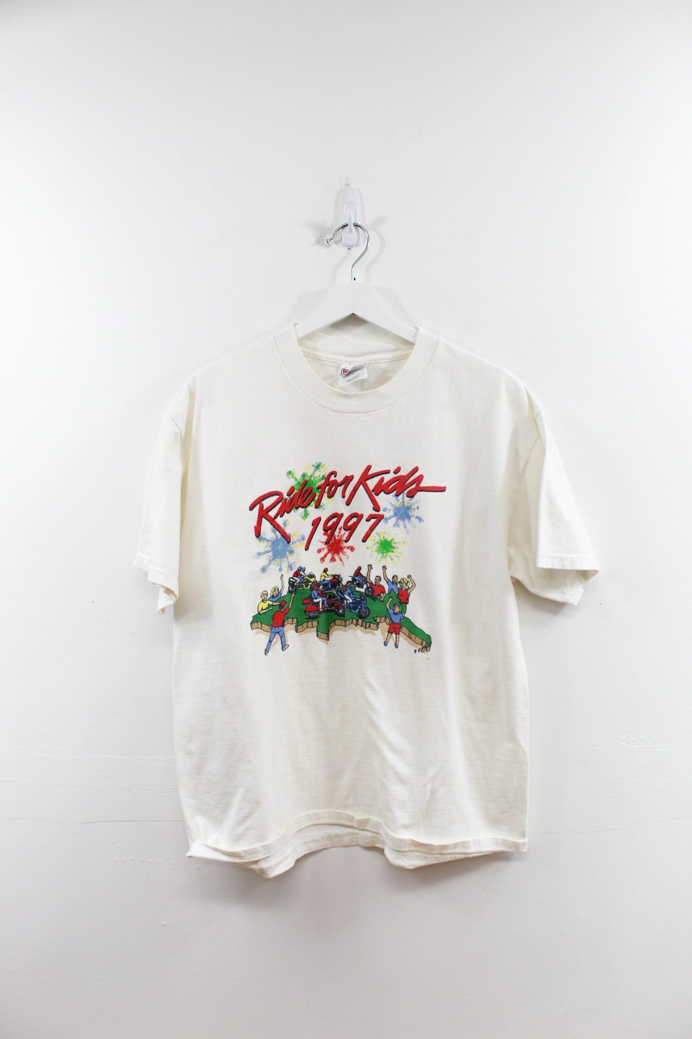 CC- Vintage 1997 Ride For Kids Motorcycle Single Stitch Tee sold by HG Vintage