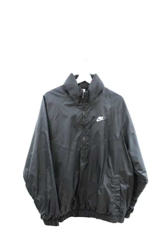 Z - Vintage Nike Anorak Nylon Windbreaker Black made by Nike