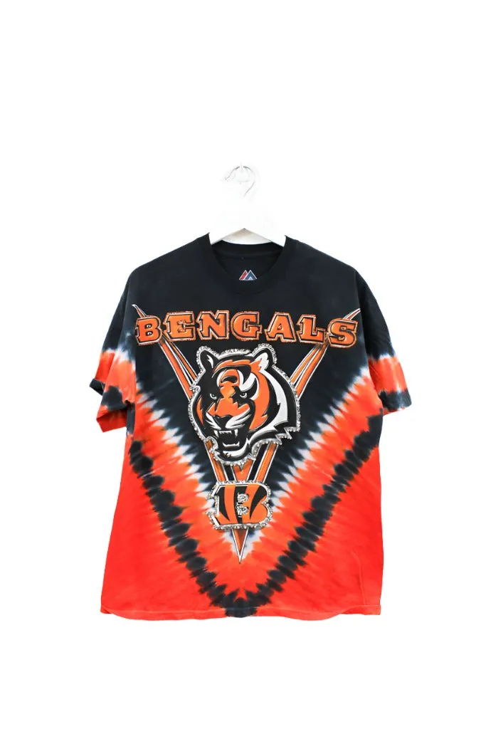 Z - Vintage Majestic NFL Cincinnati Bengals Script & Logo Tie Dye Tee sold by HG Vintage