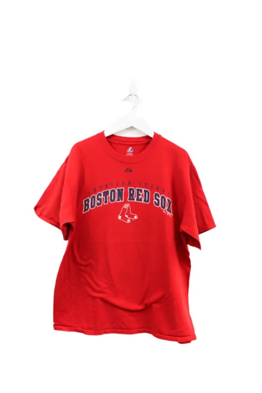 Z - 2009 Majestic MLB Boston Red Sox Script & Logo Tee sold by HG Vintage