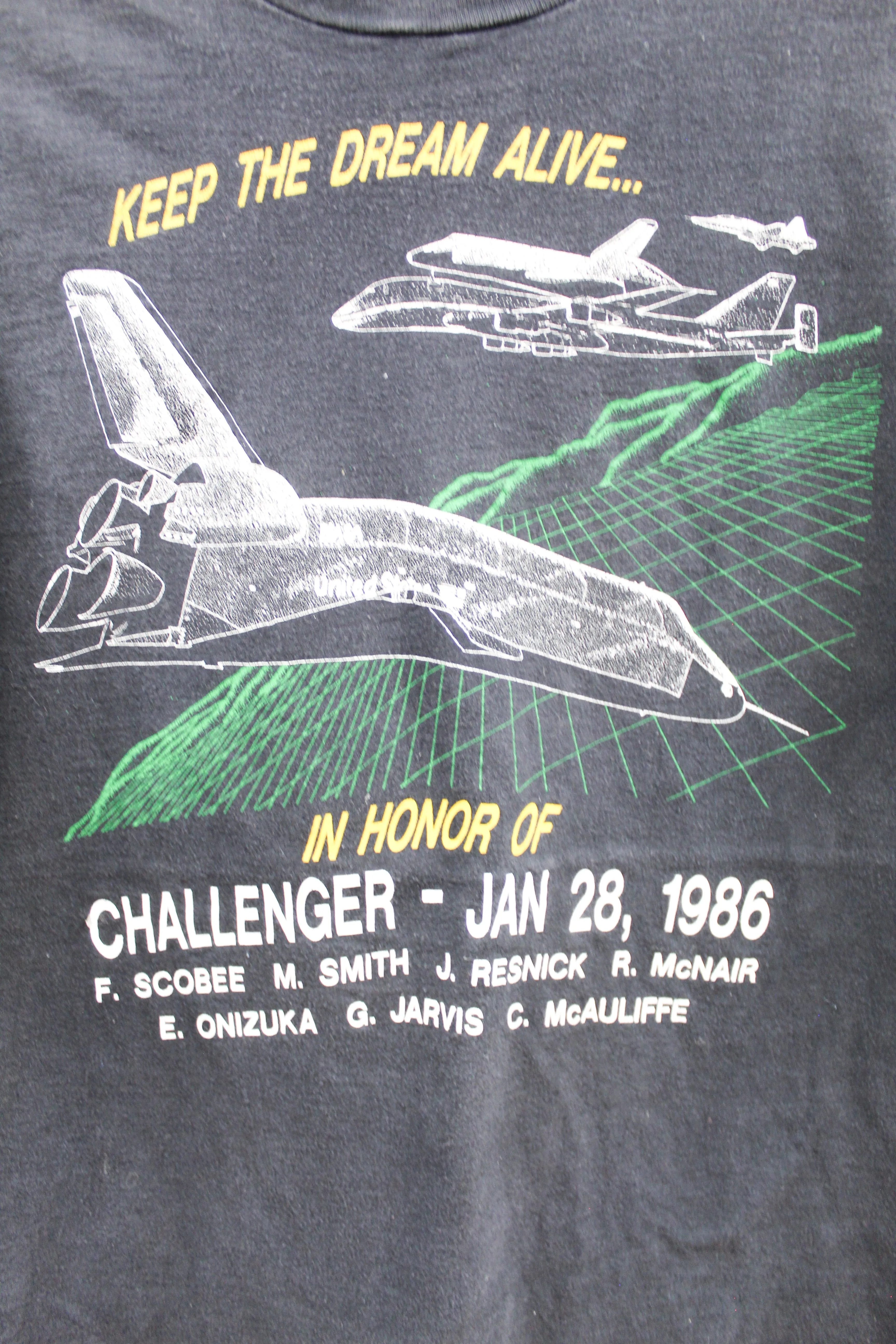 X - Vintage Single Stitch 90s In Honor Of Space Shuttle Challenger Hanes Beefy Tee sold by HG Vintage product image thumbnail 2