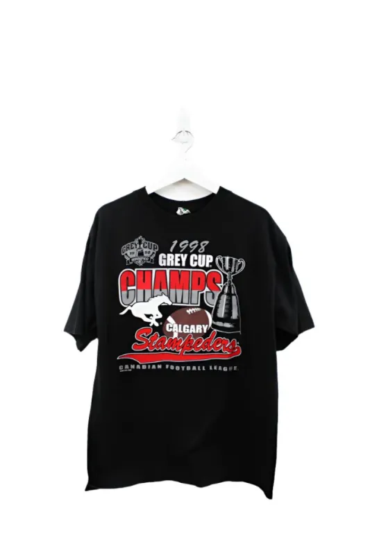 Z- Vintage 1998 Stampeders Grey Cup Champions CFL Wave Tag Tee sold by HG Vintage