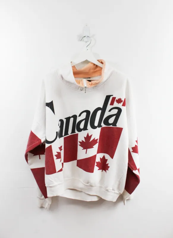 Vintage EdHar Canadian Flag Mock Zip Collar Sweatshirt sold by HG Vintage