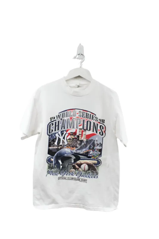 Z- Vintage 1998 Yankees World Series New York Skyline Starter MLB Tee sold by HG Vintage