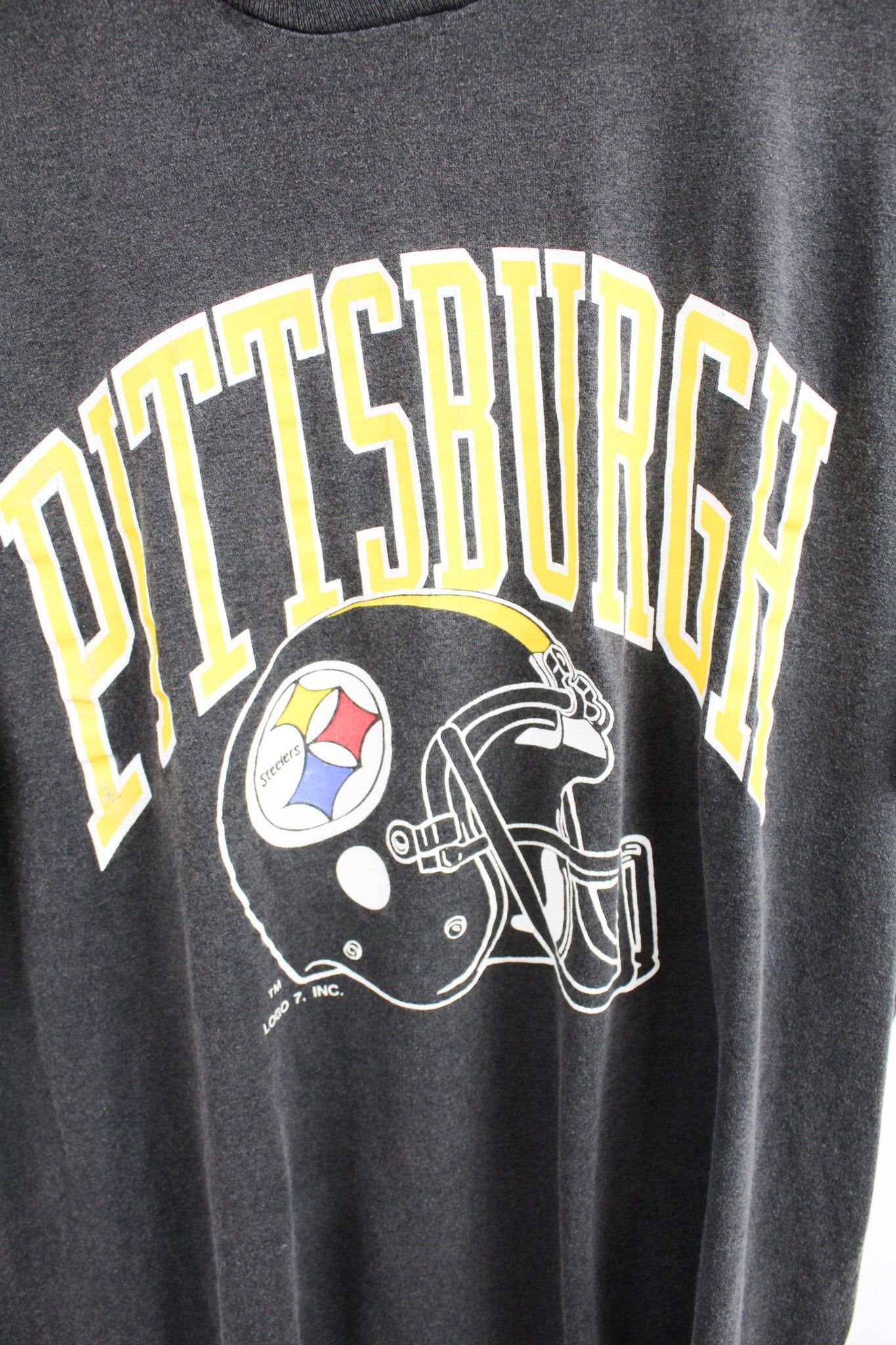 Logo 7 X NFL Pittsburgh Steelers Helmet Logo Tee sold by HG Vintage product image thumbnail 2