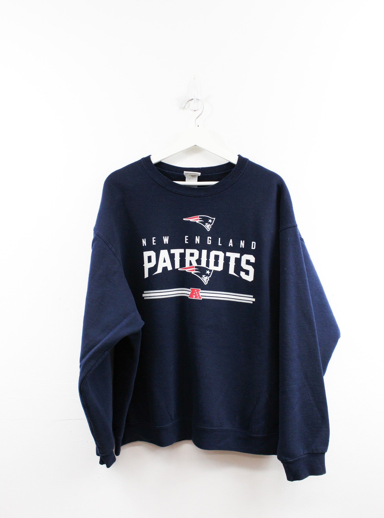 NFL New England Patriots Logo & Script Graphic Crewneck sold by HG Vintage