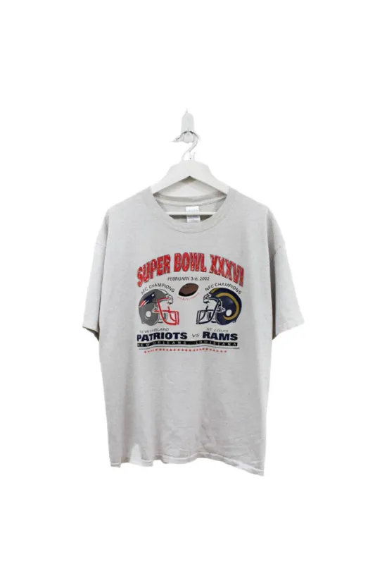 Z - Vintage 2002 NFL Patriots Vs Rams Super Bowl 36 Tee sold by HG Vintage