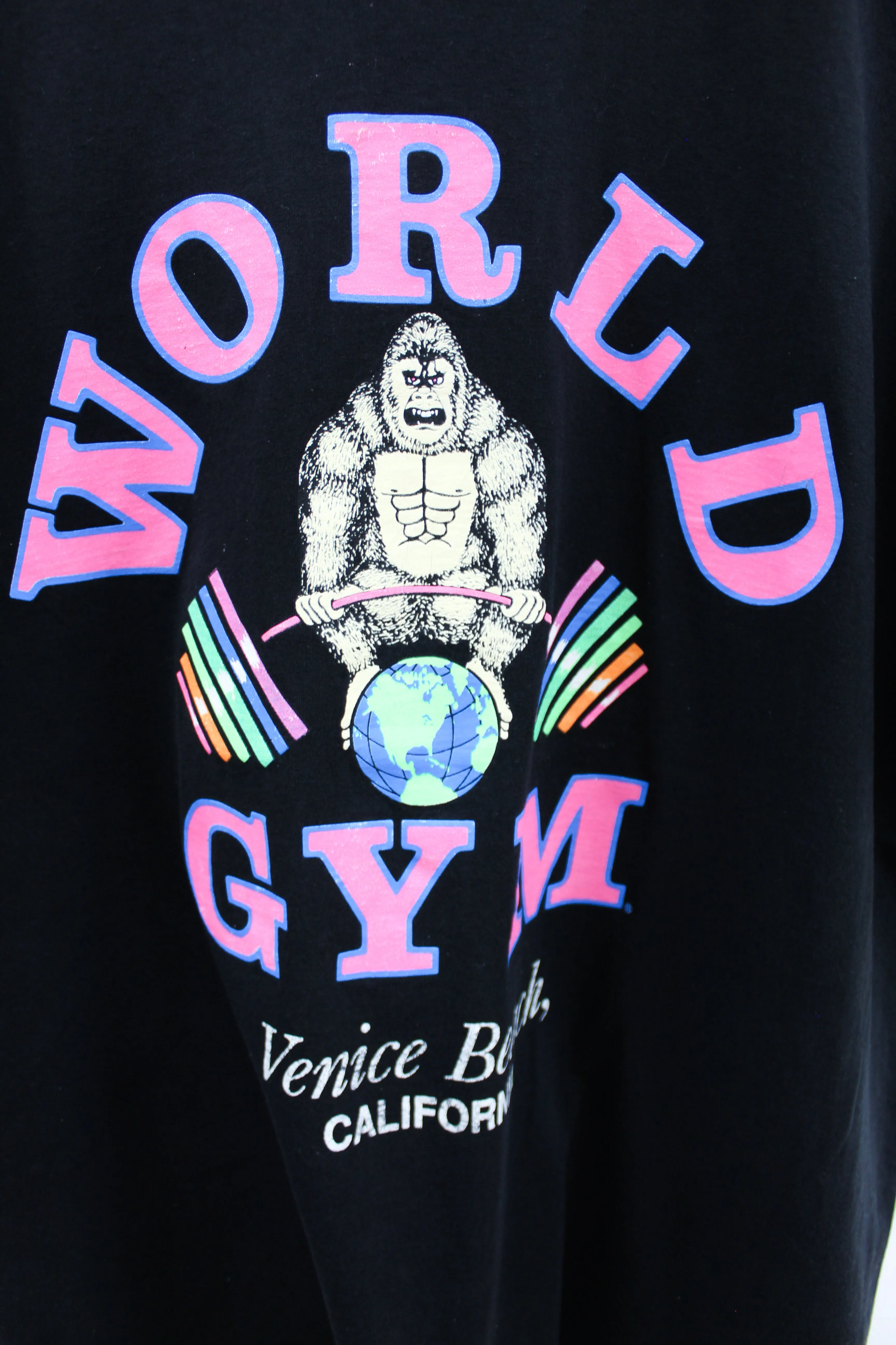 X - Vintage Single Stitch World Gym Gorilla Venice Beach Hanes Heavyweight Tee sold by HG Vintage product image thumbnail 2