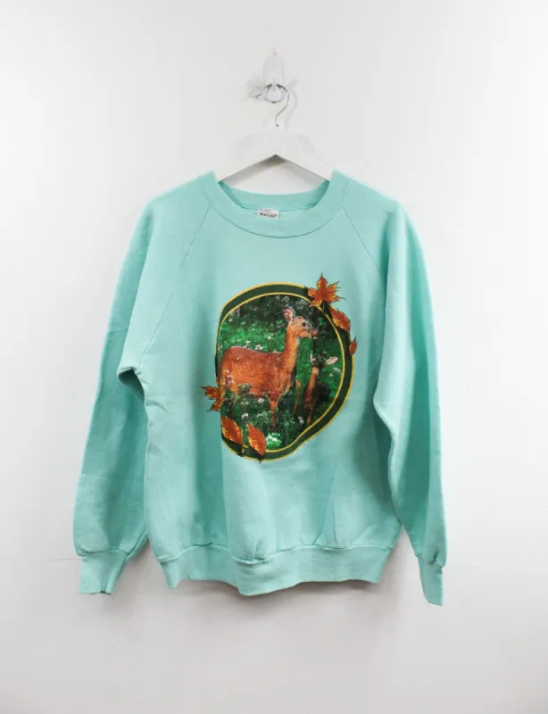 Vintage Deer & Fawn Picture Crewneck sold by HG Vintage