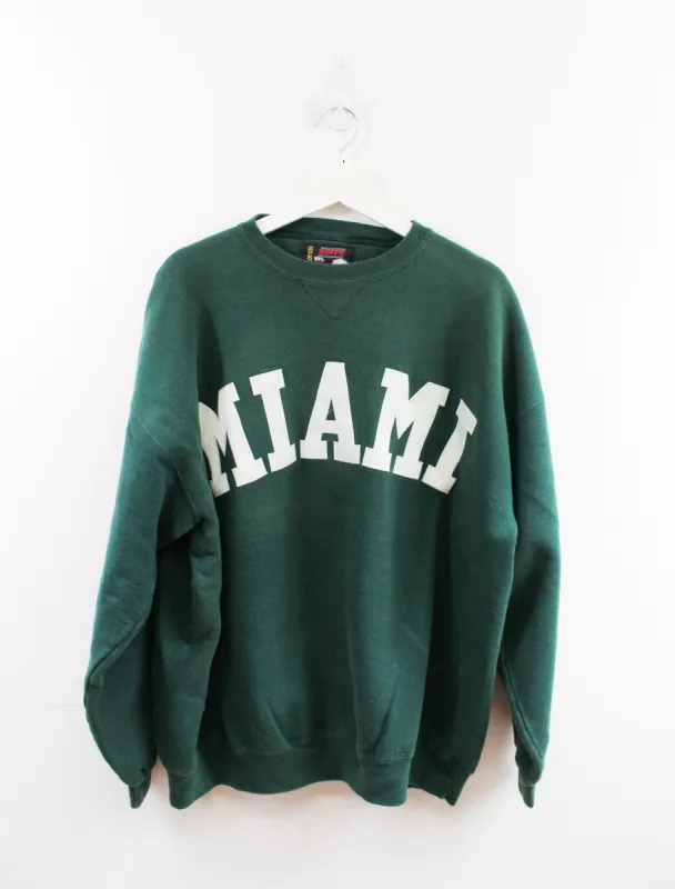 University Of Miami Embroidered Logo Crewneck sold by HG Vintage