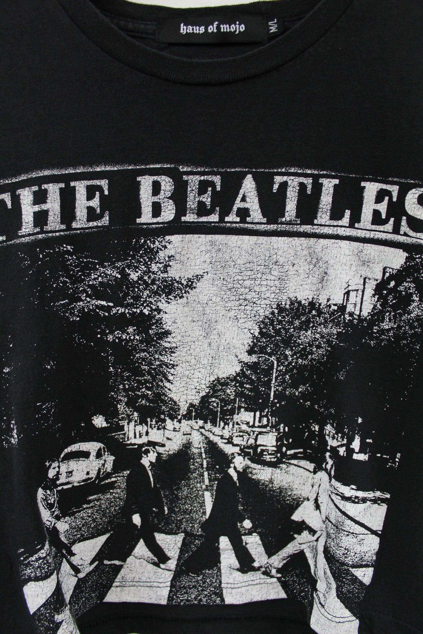 Haus Of Mojo Vintage Reworked The Beatles Abbey Road Black And White Picture Crop Baby Tee sold by HG Vintage product image thumbnail 2