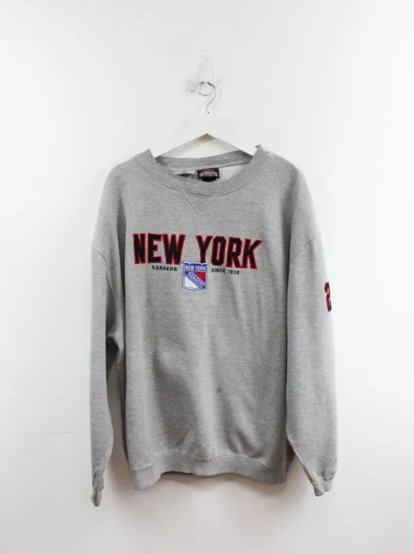 NHL New York Rangers Embroidered Script & Logo Crewneck sold by HG Vintage