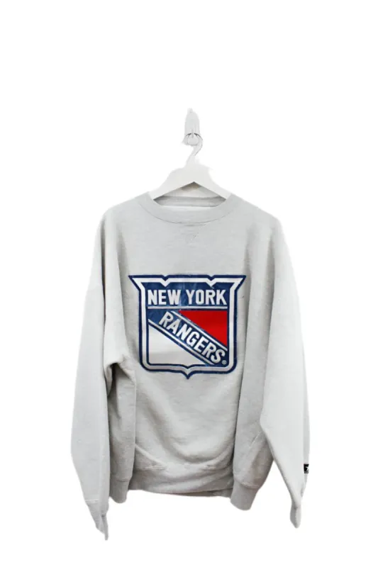 Z- Vintage Rangers Embroidered Logo NHL Starter Crewneck sold by HG Vintage