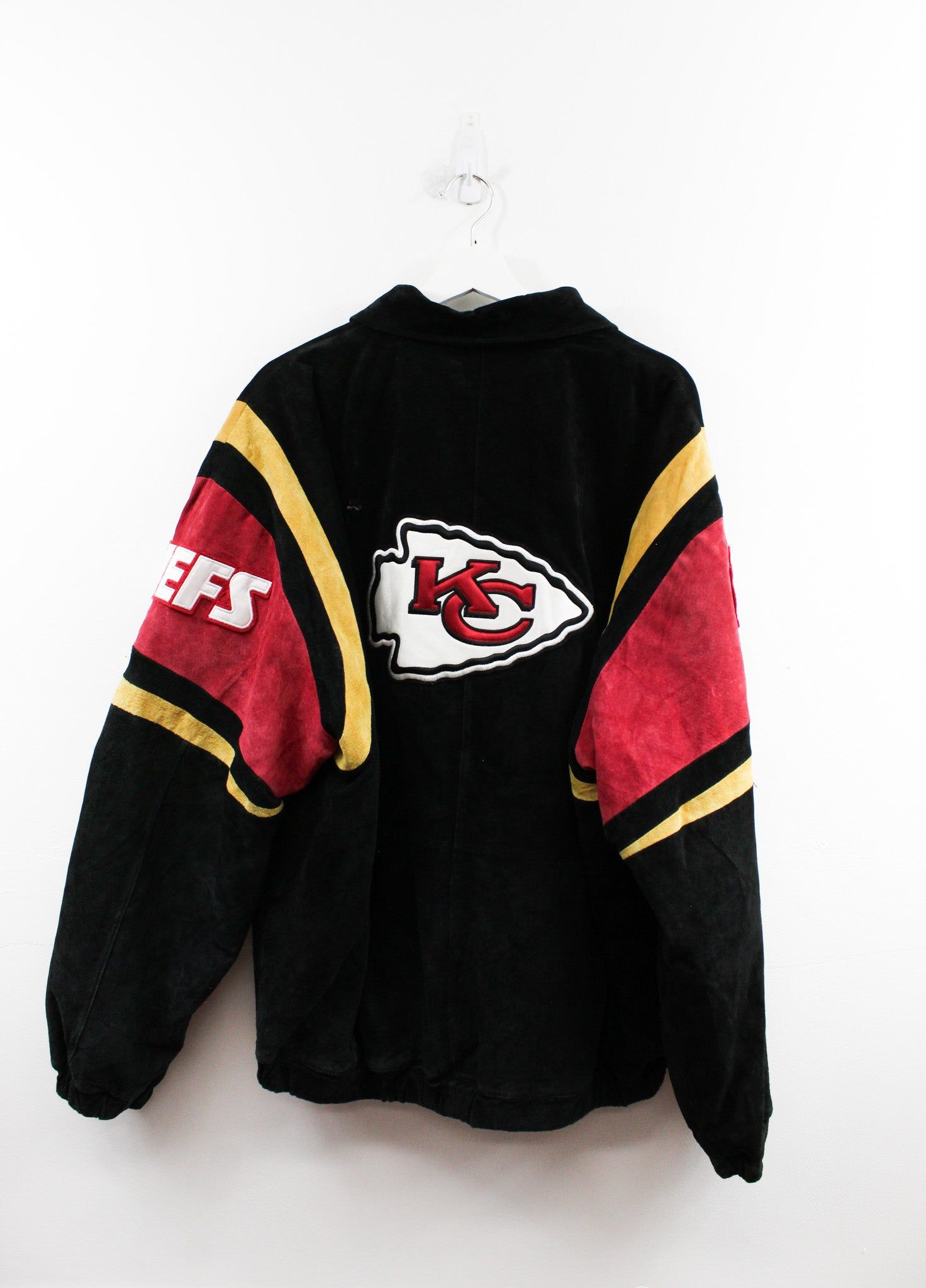 Vintage NFL Kansas City Chiefs Suede Zip Up Varsity Jacket sold by HG Vintage product image thumbnail 3