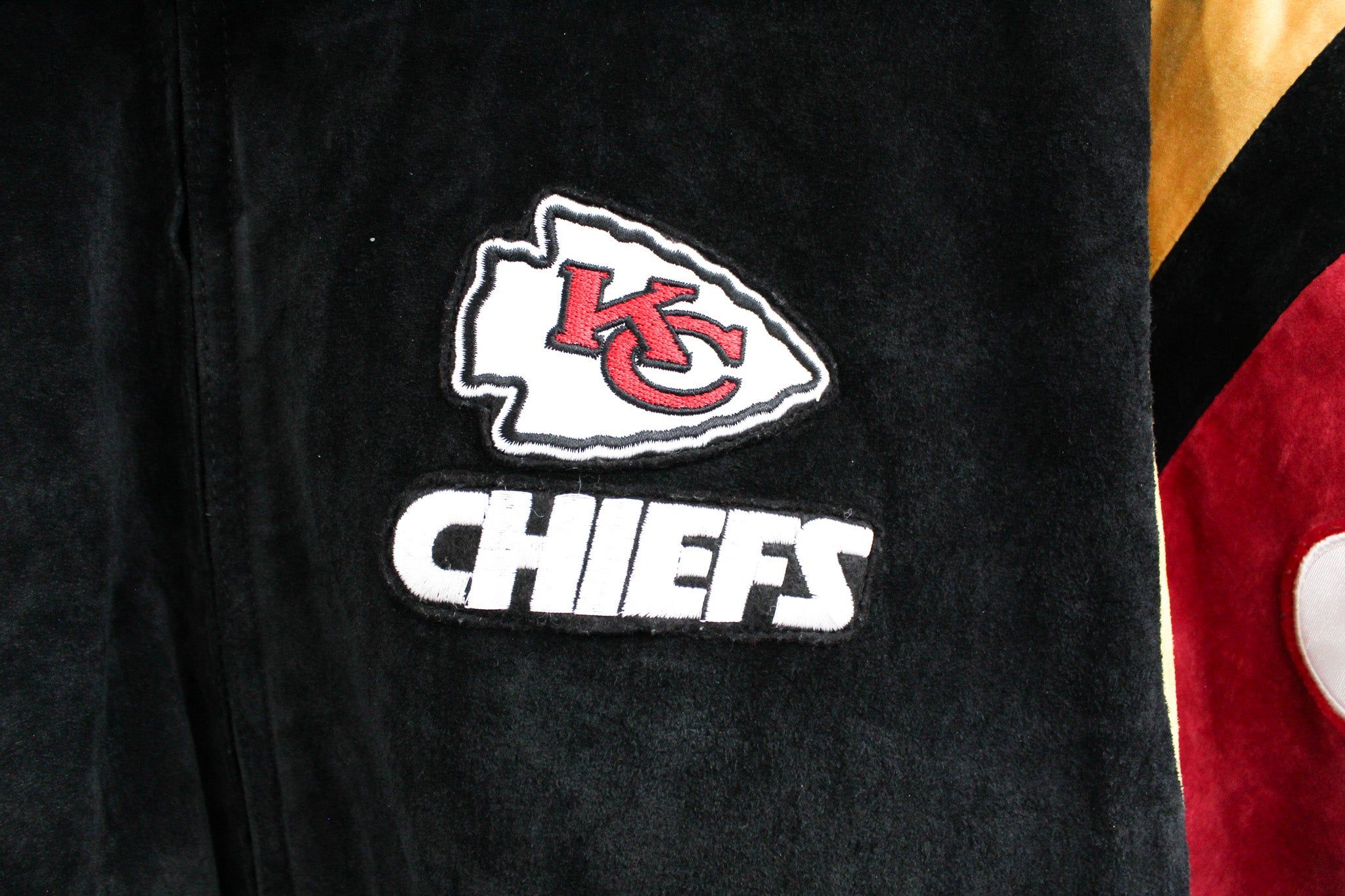 Vintage NFL Kansas City Chiefs Suede Zip Up Varsity Jacket sold by HG Vintage product image thumbnail 2