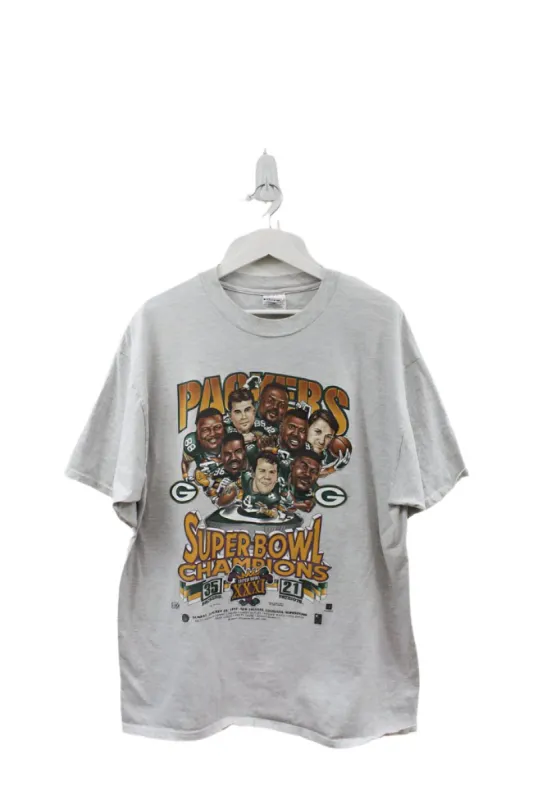 Z- Vintage 1997 Packers Super Bowl 31 Champs NFL Hanes Beefy Tee sold by HG Vintage