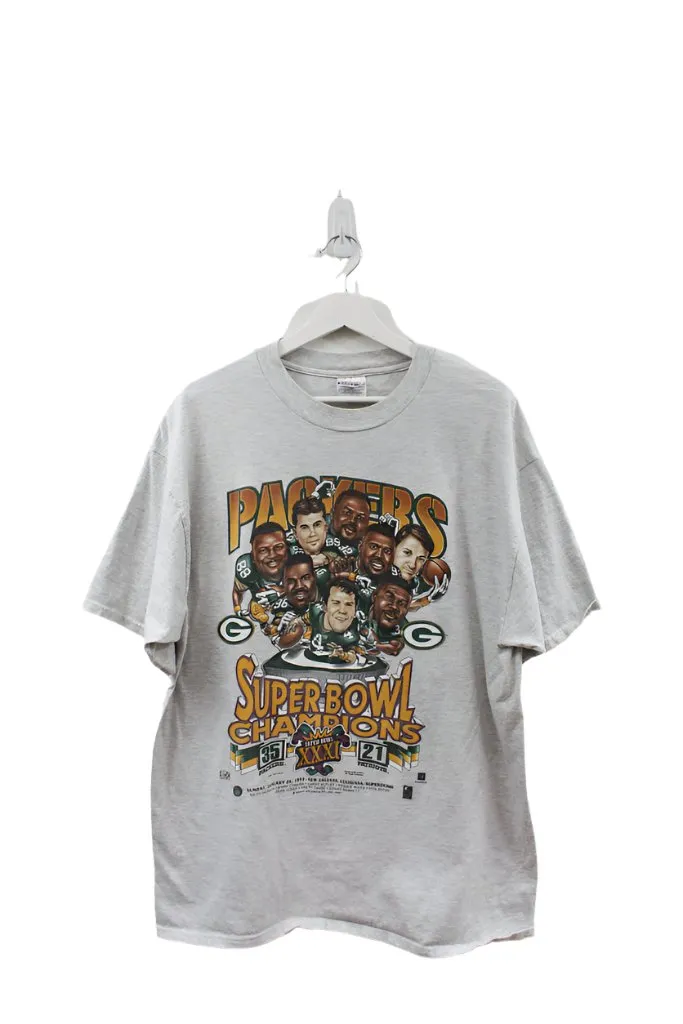 Z- Vintage 1997 Packers Super Bowl 31 Champs NFL Hanes Beefy Tee sold by HG Vintage