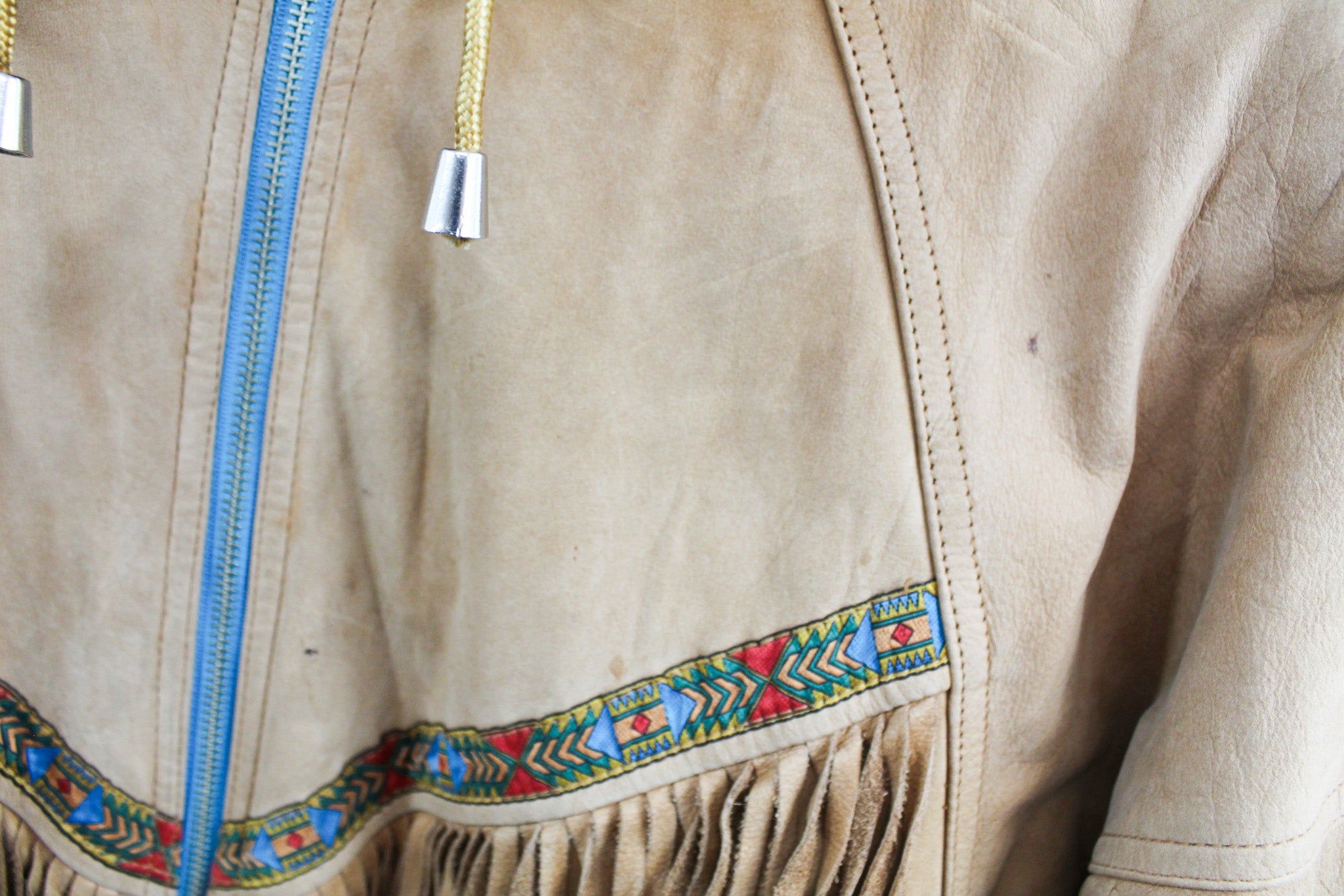 Vintage Suede Fringes Zip Up Jacket sold by HG Vintage product image thumbnail 8