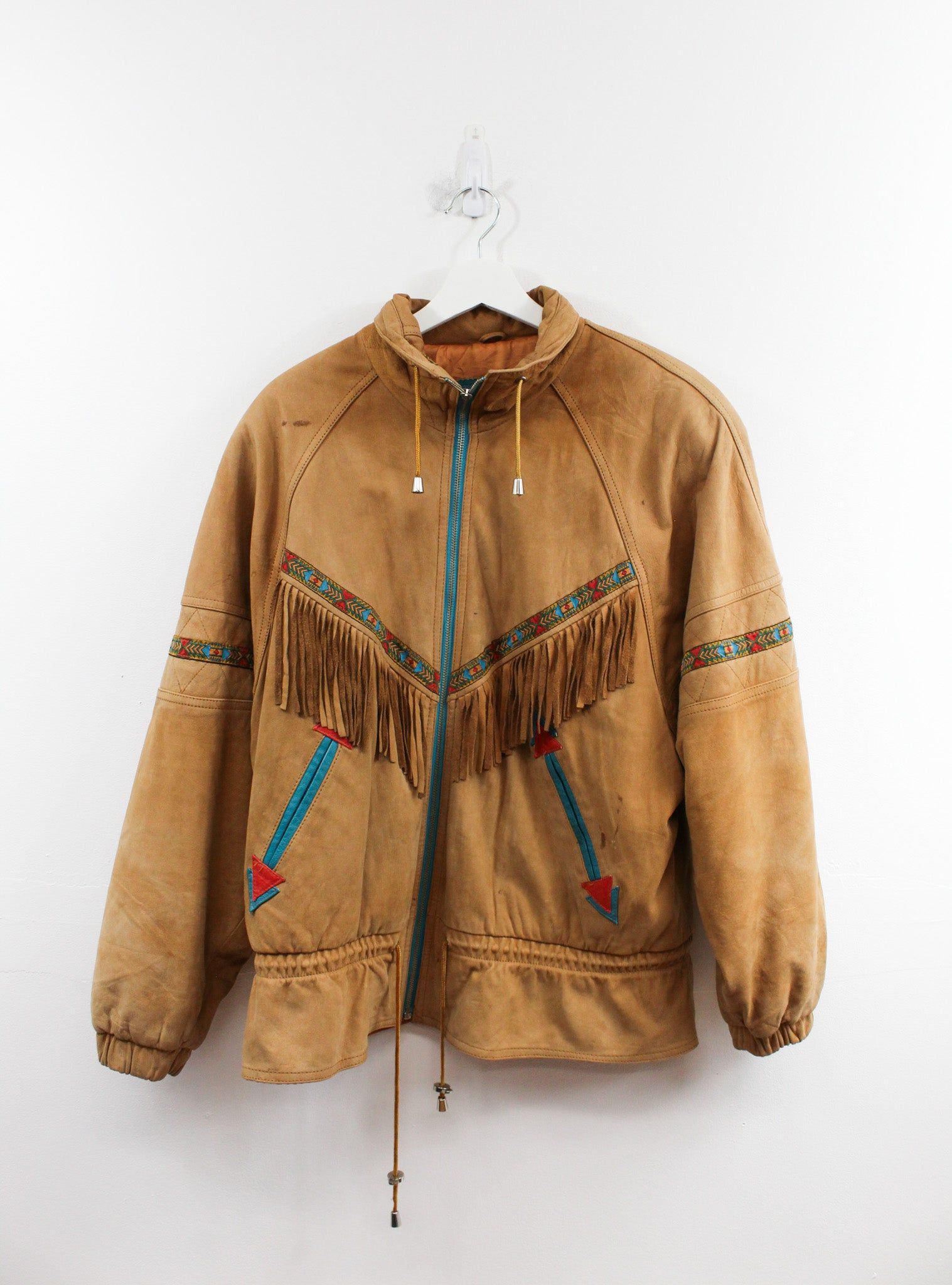 Vintage Suede Fringes Zip Up Jacket sold by HG Vintage