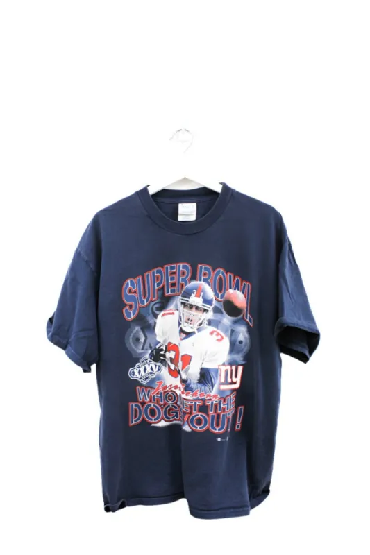 Z - Vintage 2001 NFL New York Giants Super Bowl 35 Champs Jason Sehorn Picture Tee sold by HG Vintage