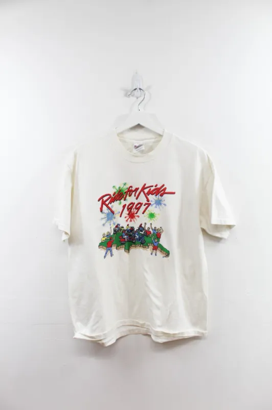 CC- Vintage 1997 Ride For Kids Motorcycle Single Stitch Tee sold by HG Vintage