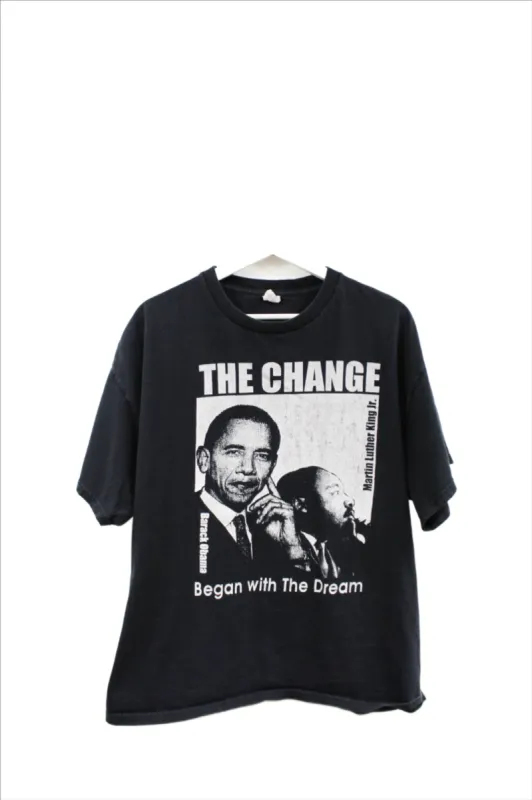 X - Barack Obama The Change Martin Luther King Jr The Dream Tee sold by HG Vintage
