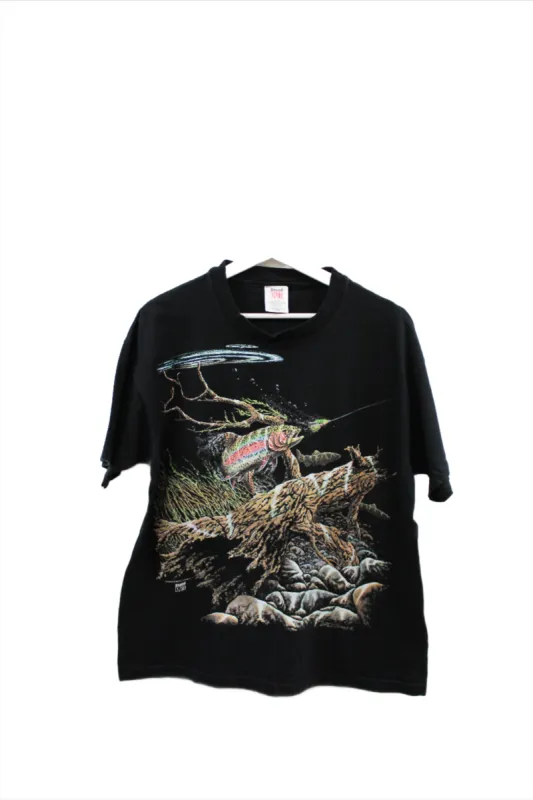 X - Vintage Single Stitch Fish In River Tee sold by HG Vintage
