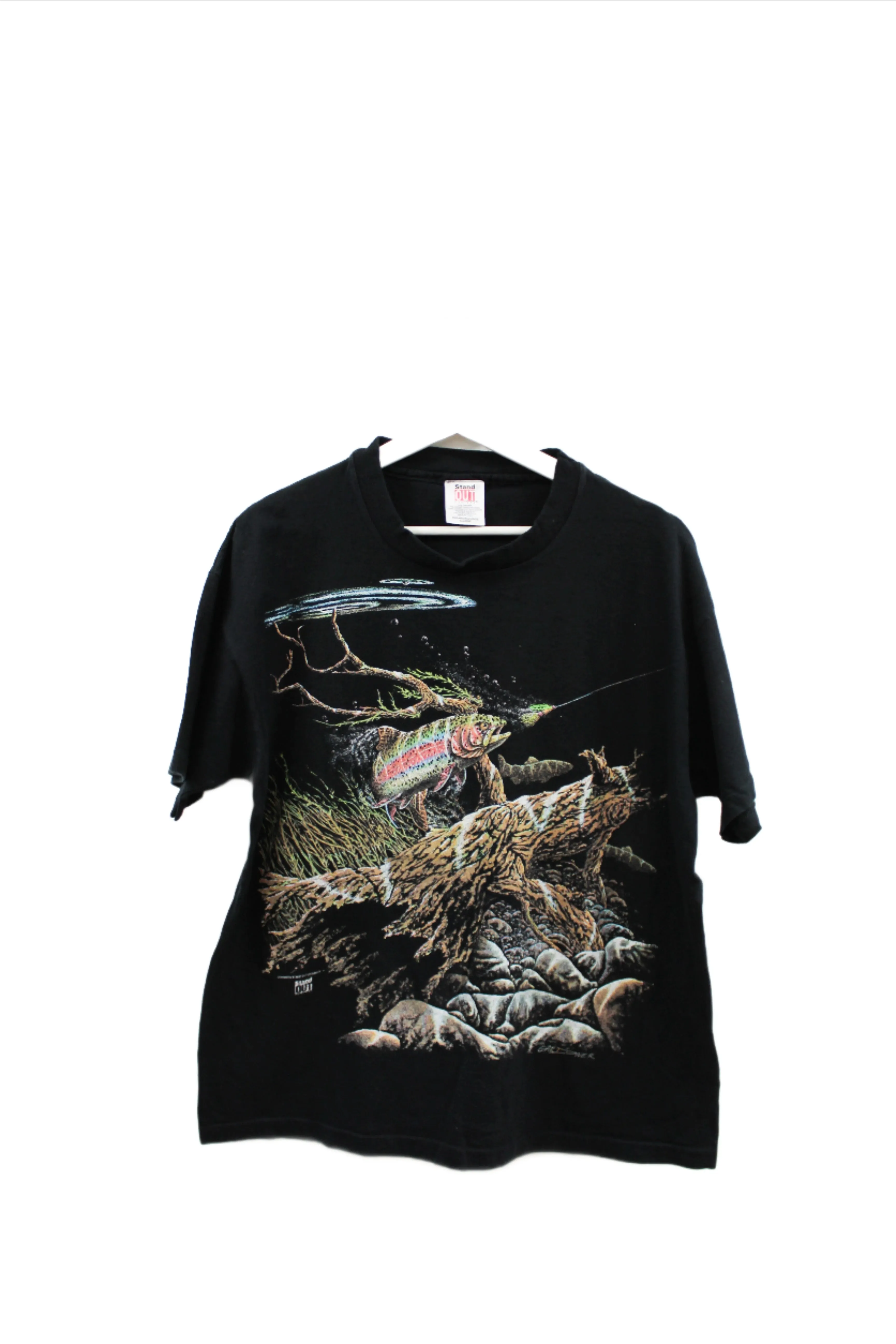 X - Vintage Single Stitch Fish In River Tee sold by HG Vintage