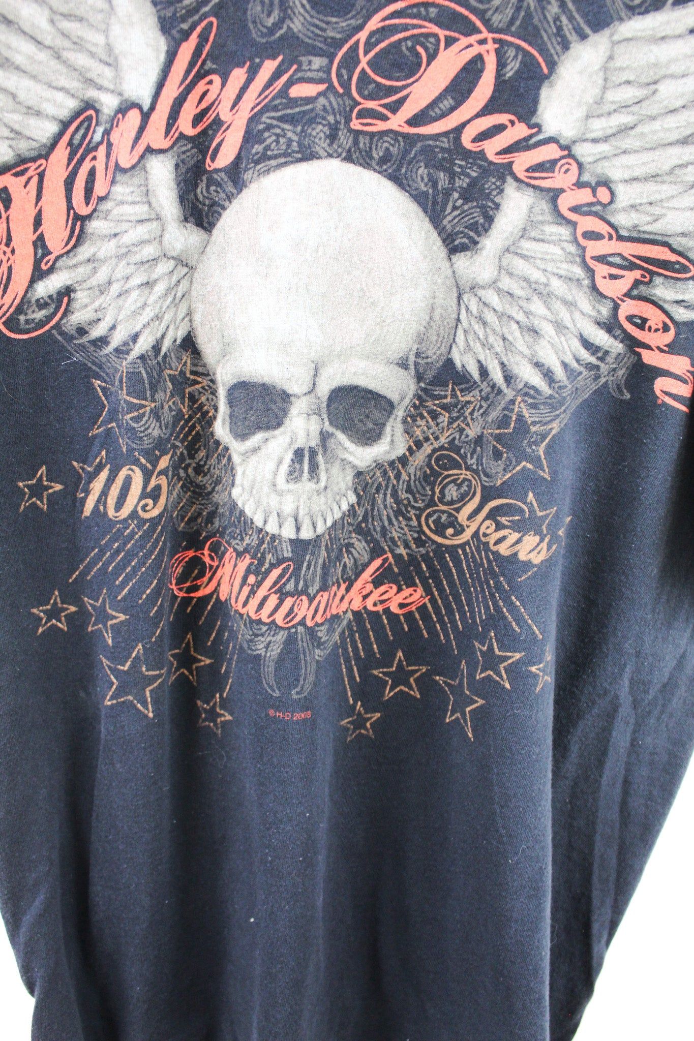 Vintage Harley Davidson 2008 Wings & Skulls Tee sold by HG Vintage product image thumbnail 2