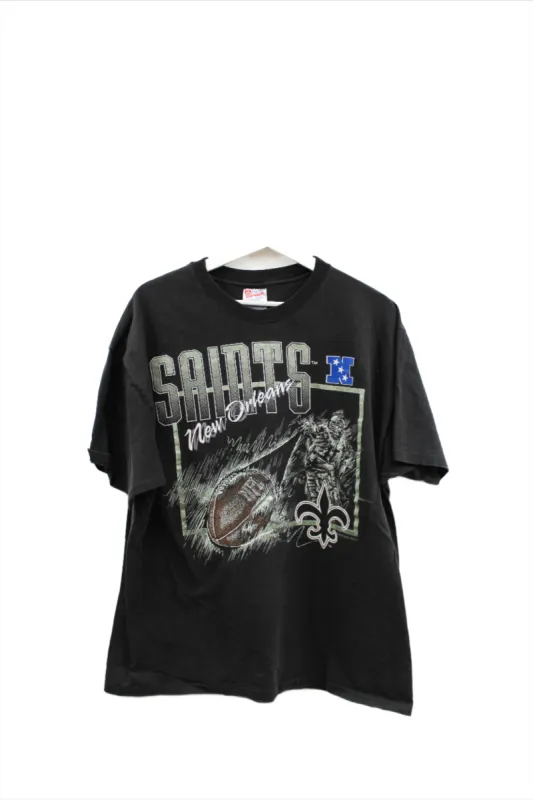 X - Vintage 1993 NFL New Orleans Saints Graphic Hanes Heavyweight Tee sold by HG Vintage