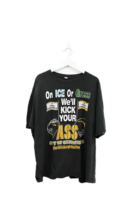 Z - Vintage Pittsburgh Sports Team City Of Champions Blue Anvil Tag Tee (2) sold by HG Vintage