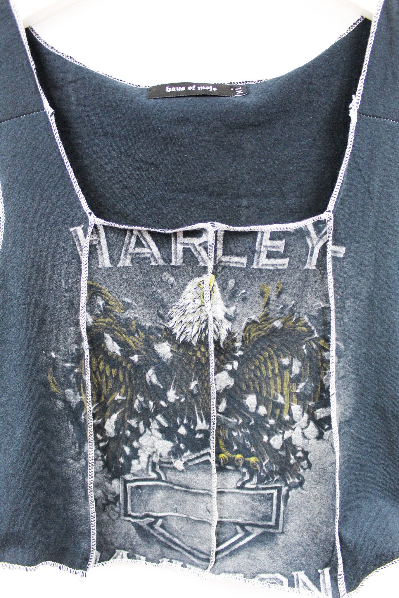 Haus Of Mojo Reworked Vintage Harley Davidson Flying Eagle Florida Design Double Stitch Crop Top sold by HG Vintage product image thumbnail 2