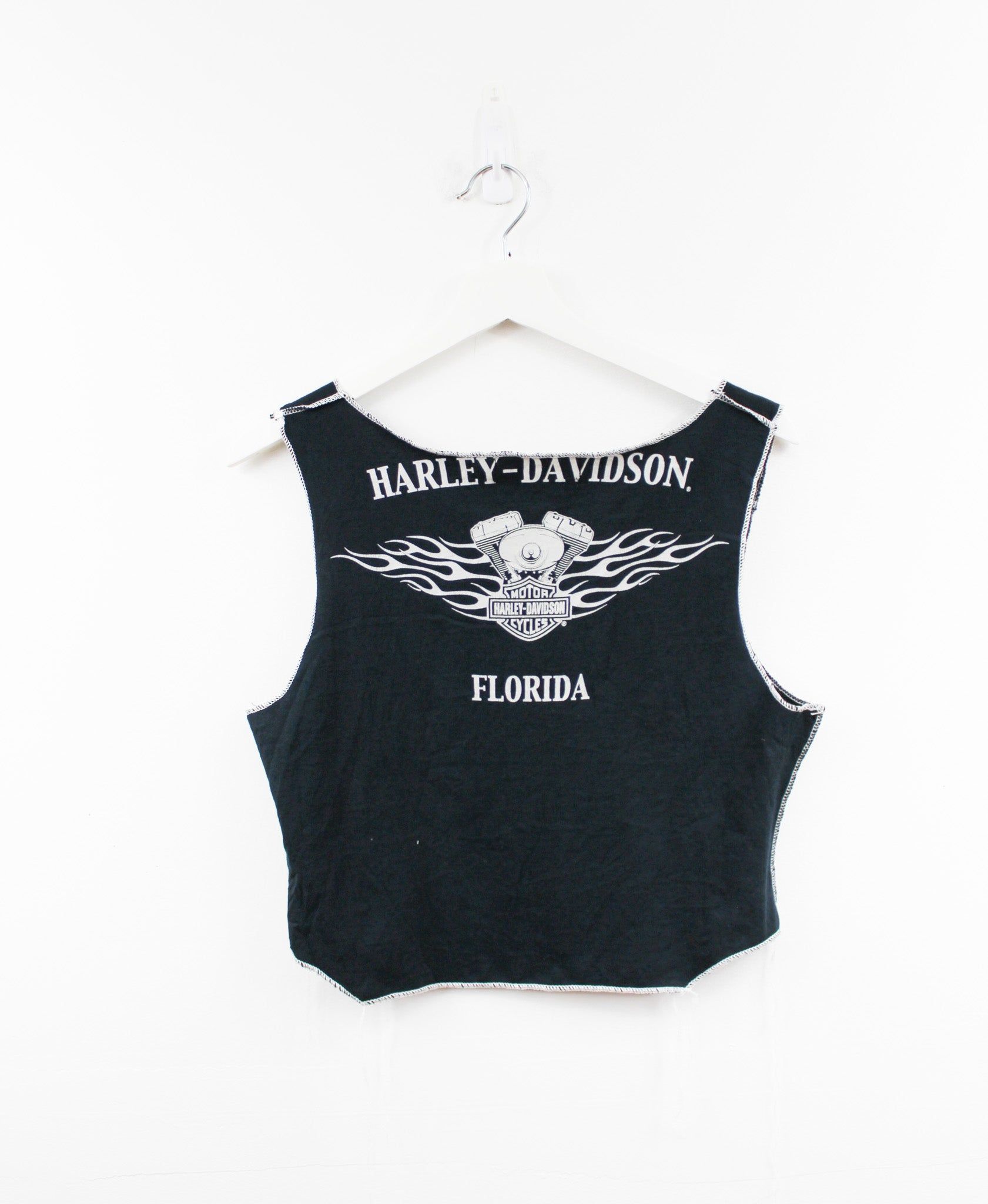 Haus Of Mojo Reworked Vintage Harley Davidson Flying Eagle Florida Design Double Stitch Crop Top sold by HG Vintage product image thumbnail 3