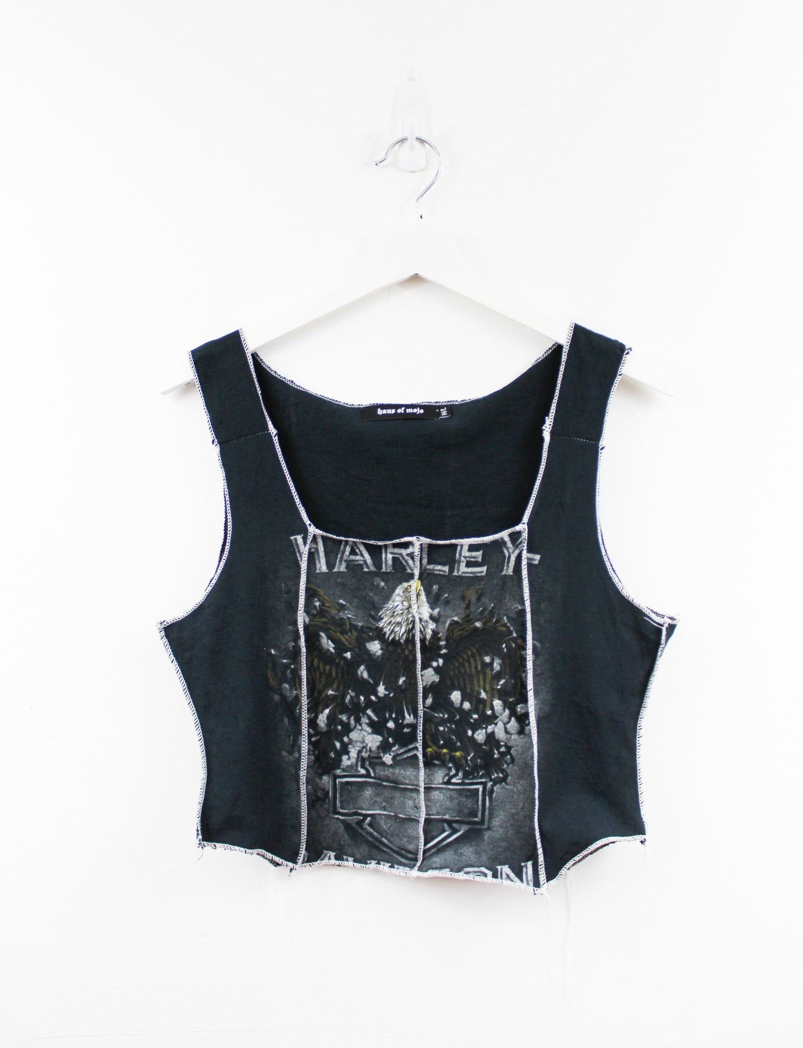 Haus Of Mojo Reworked Vintage Harley Davidson Flying Eagle Florida Design Double Stitch Crop Top sold by HG Vintage