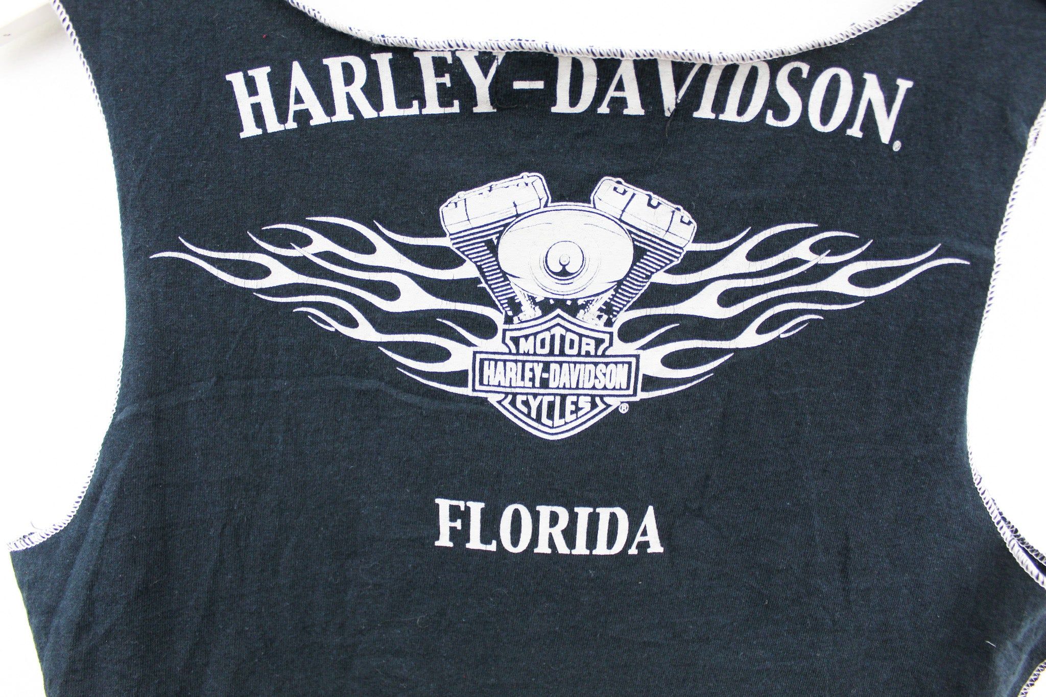 Haus Of Mojo Reworked Vintage Harley Davidson Flying Eagle Florida Design Double Stitch Crop Top sold by HG Vintage product image thumbnail 4