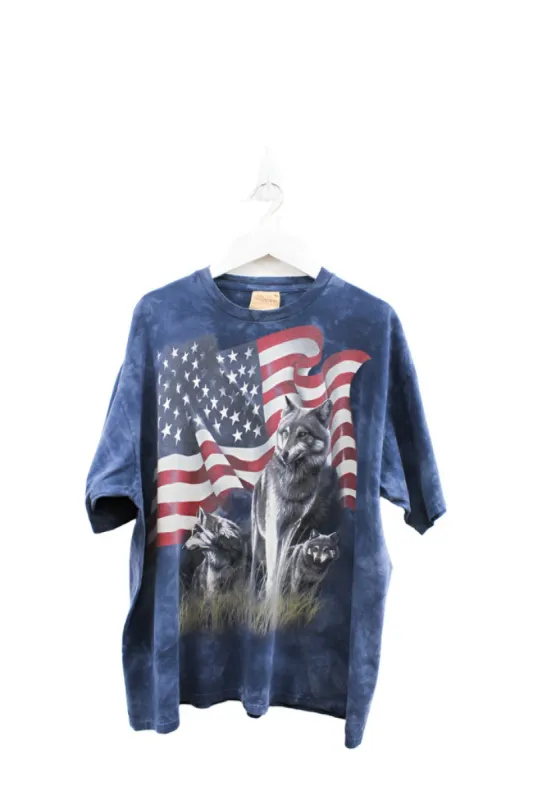 Z - Vintage The Mountain Wolves & American Flags Tee sold by HG Vintage