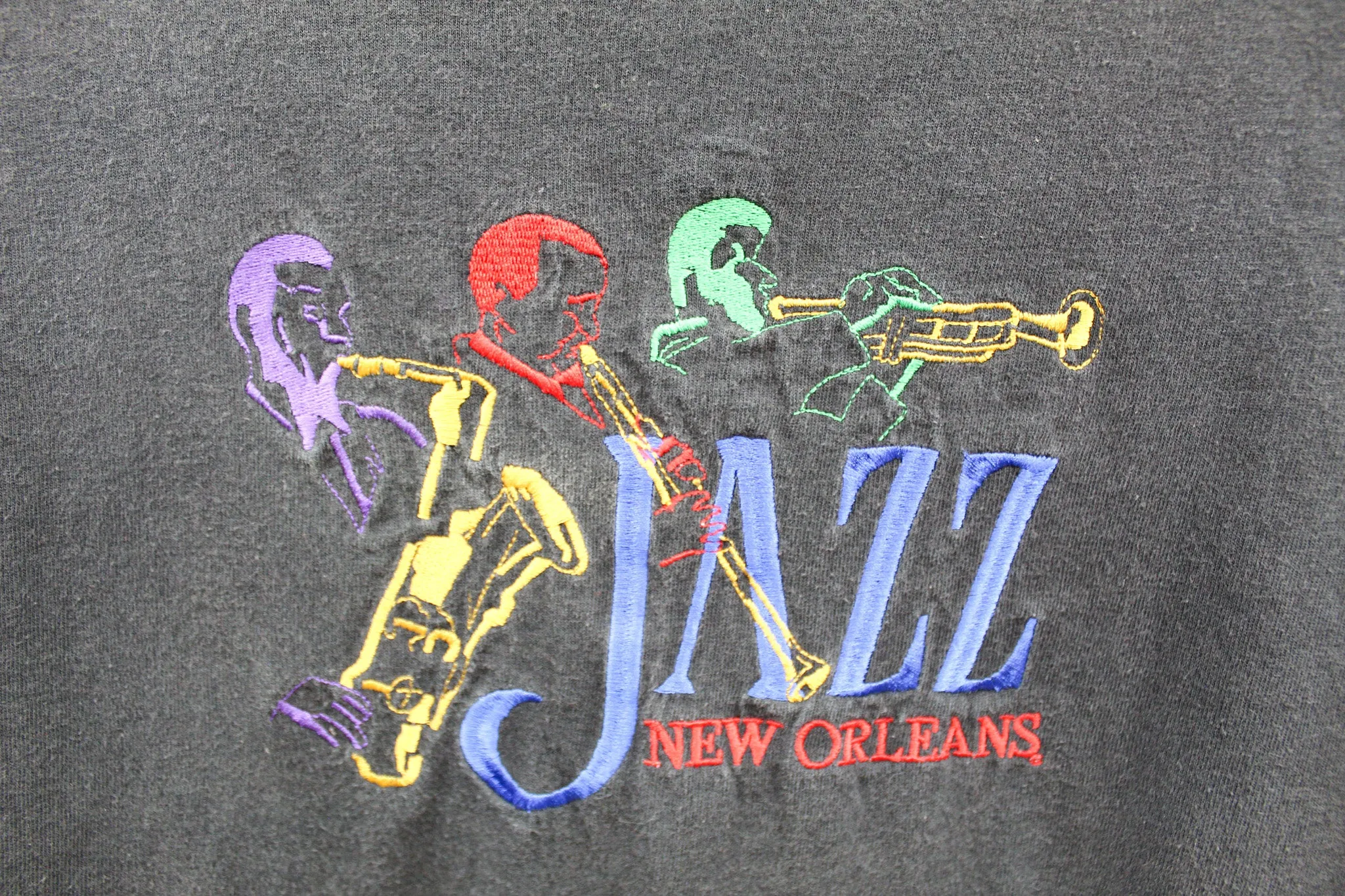 X - Vintage New Orleans Jazz Music Embroidered Tee sold by HG Vintage product image thumbnail 2