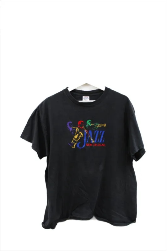 X - Vintage New Orleans Jazz Music Embroidered Tee sold by HG Vintage