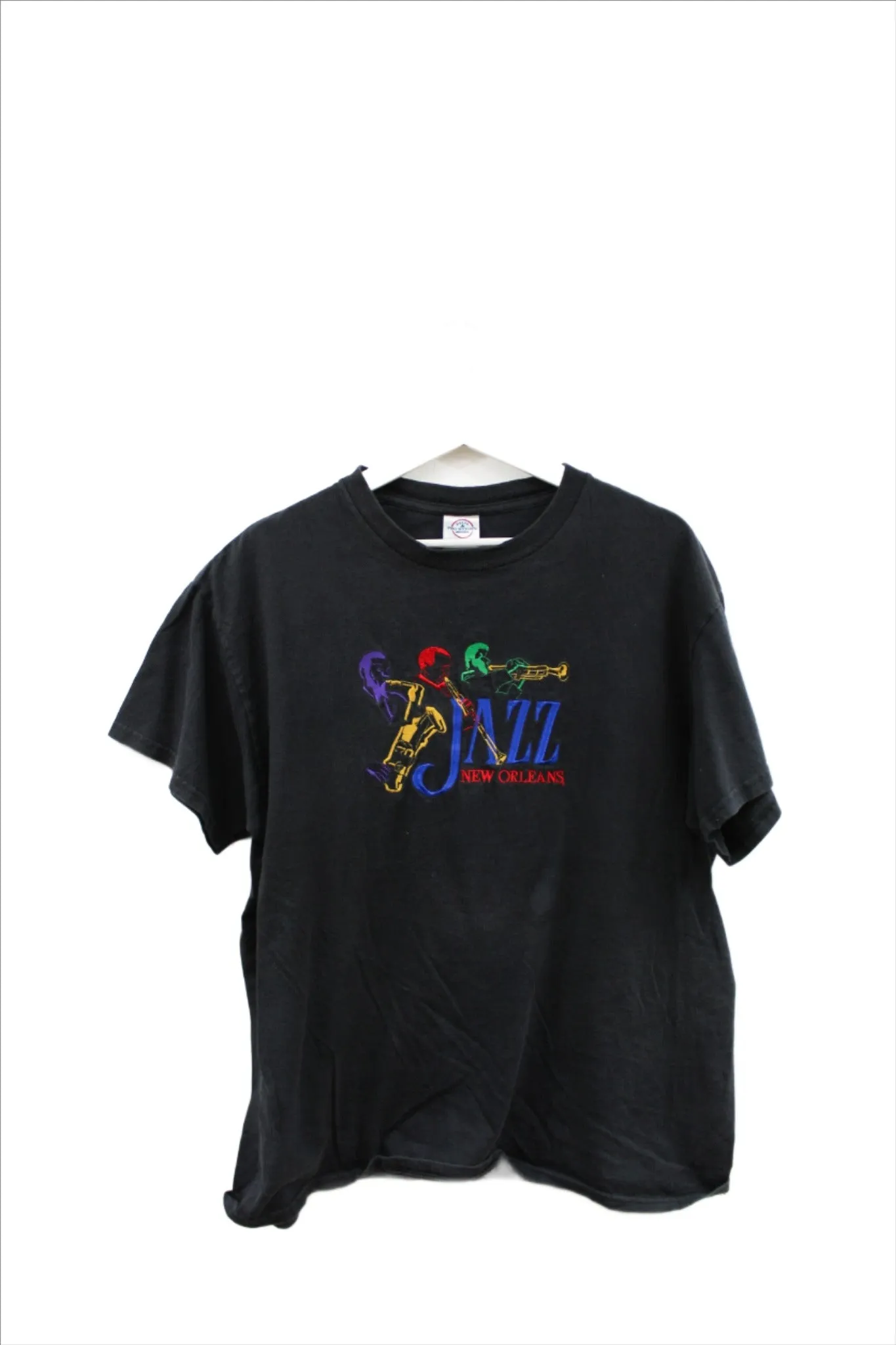 X - Vintage New Orleans Jazz Music Embroidered Tee sold by HG Vintage