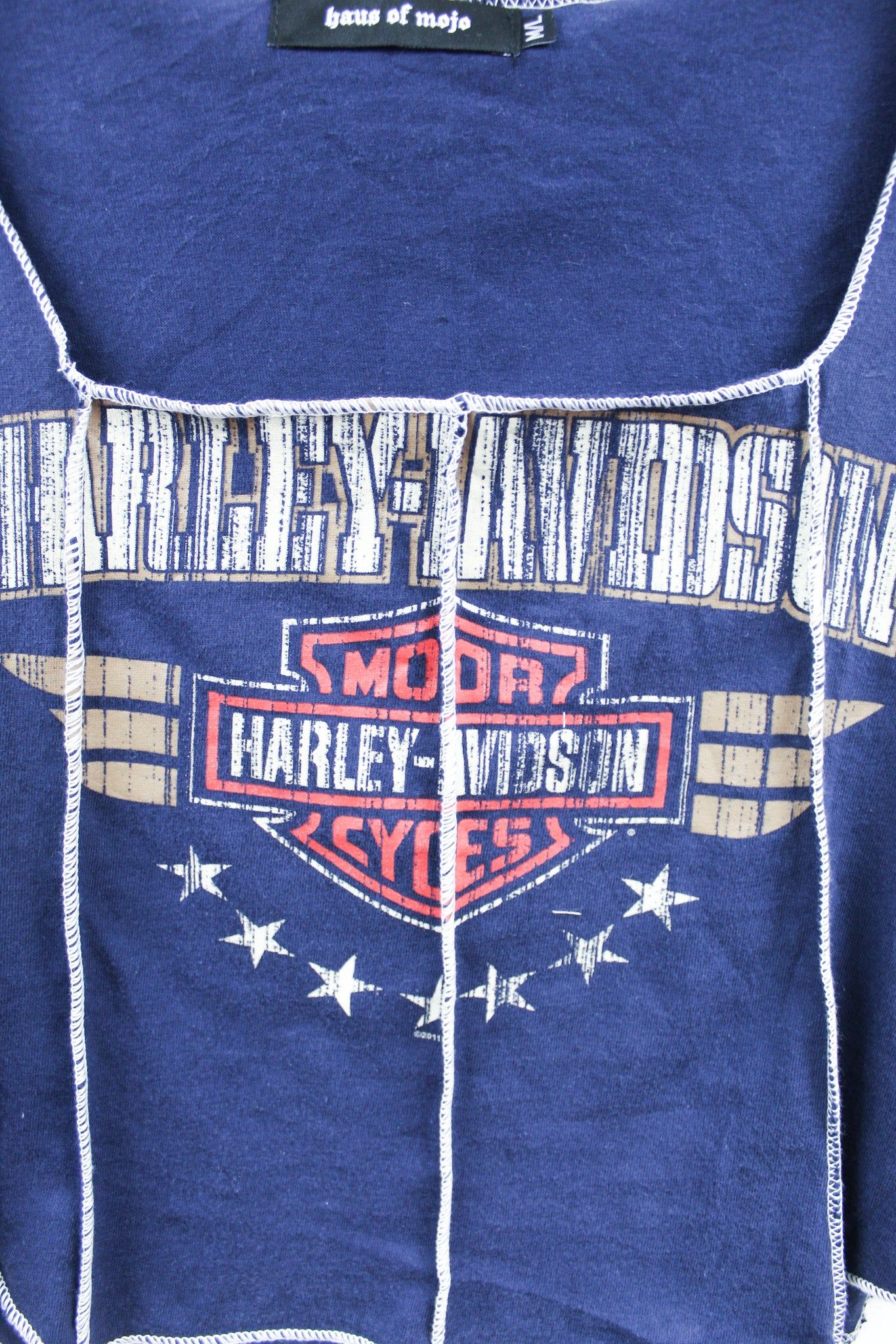 Haus Of Mojo Reworked Vintage Harley Davidson North Carolina Double Stitch Crop Top sold by HG Vintage product image thumbnail 2