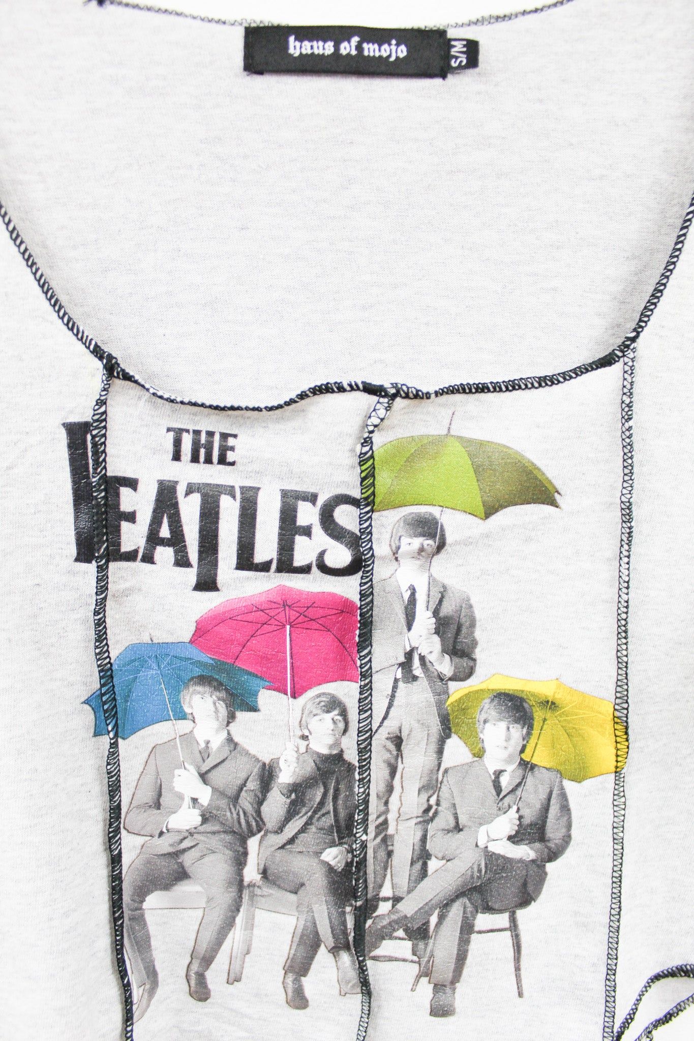 Haus Of Mojo Reworked Vintage The Beatles Picture Double Stitch Crop Top sold by HG Vintage product image thumbnail 2
