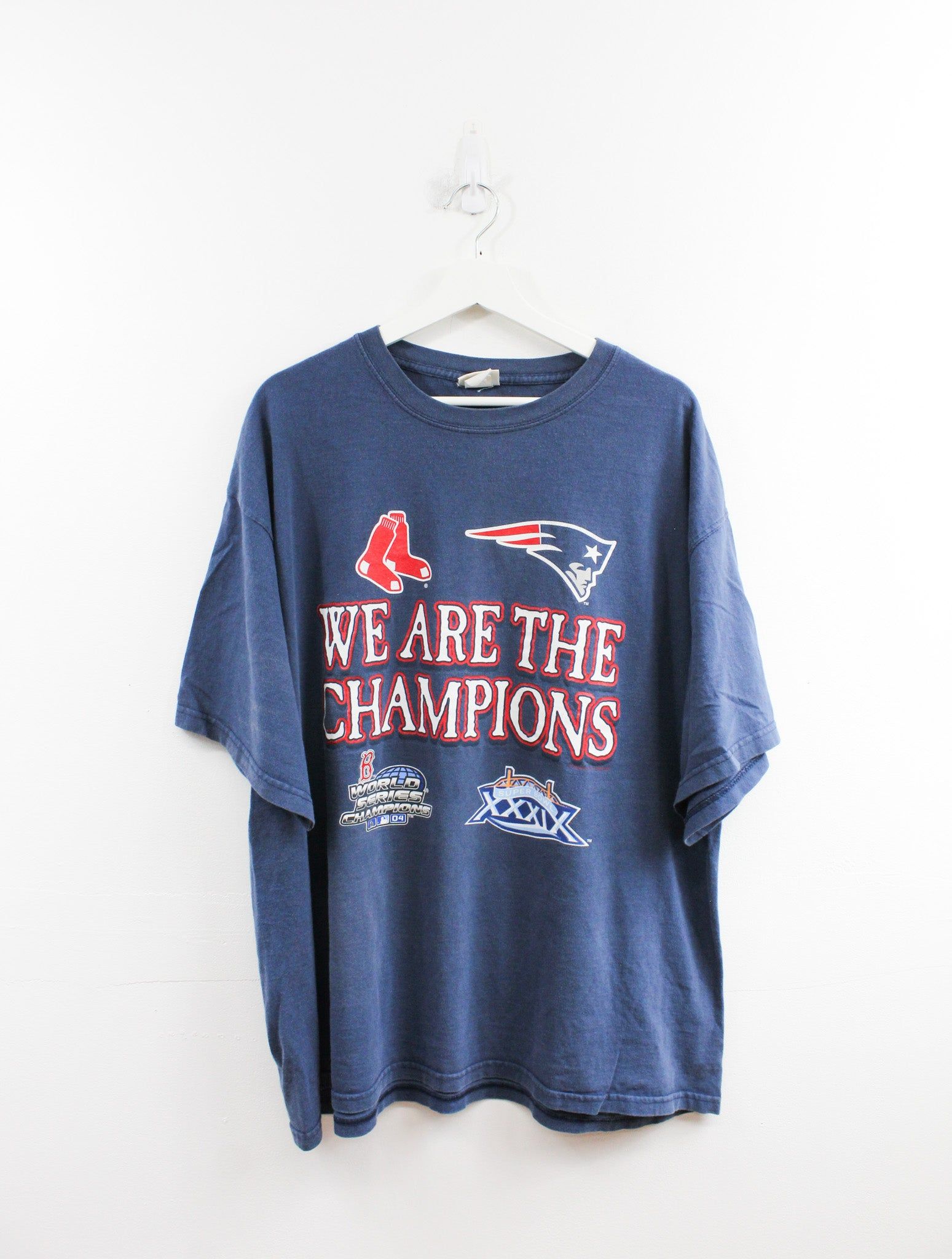 Vintage 2004 Boston Red Sox & Patriots Championship Tee sold by HG Vintage