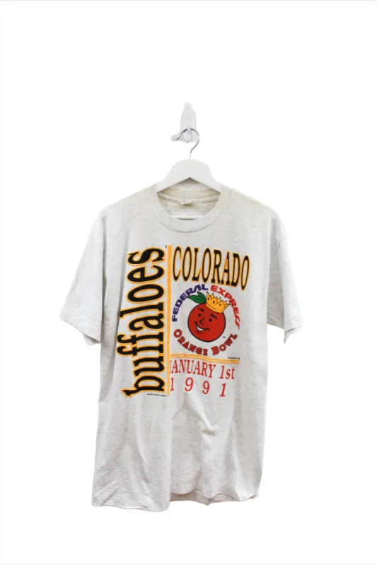 Z - Vintage Single Stitch 1991 University Of Colorado Buffalo Orange Bowl Tee sold by HG Vintage