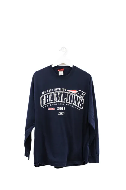 Z - Vintage 2003 Reebok NFL New England Patriots AFC East Champs Long Sleeve Tee sold by HG Vintage