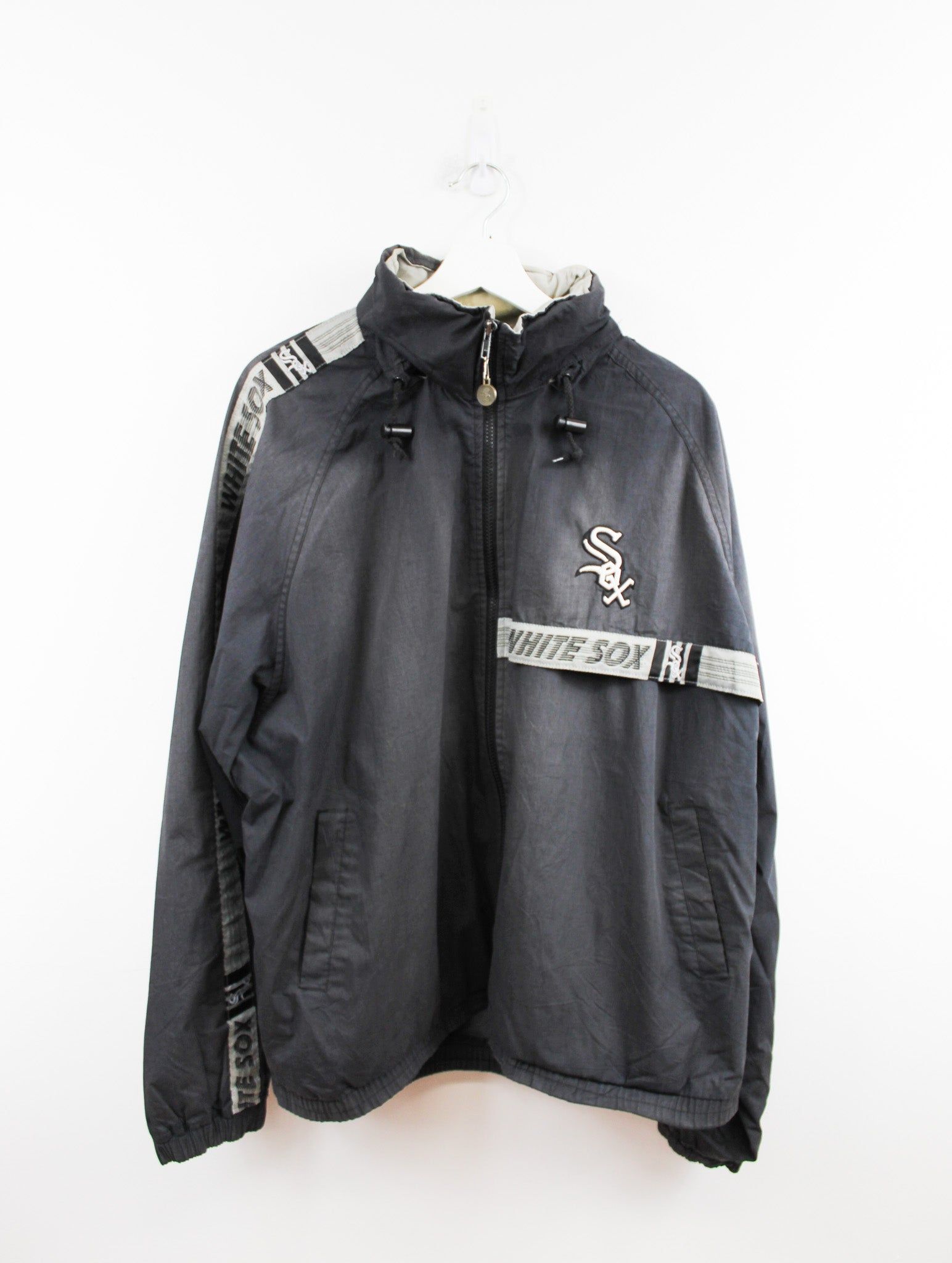 MLB Chicago White Sock Hooded Windbreaker sold by HG Vintage