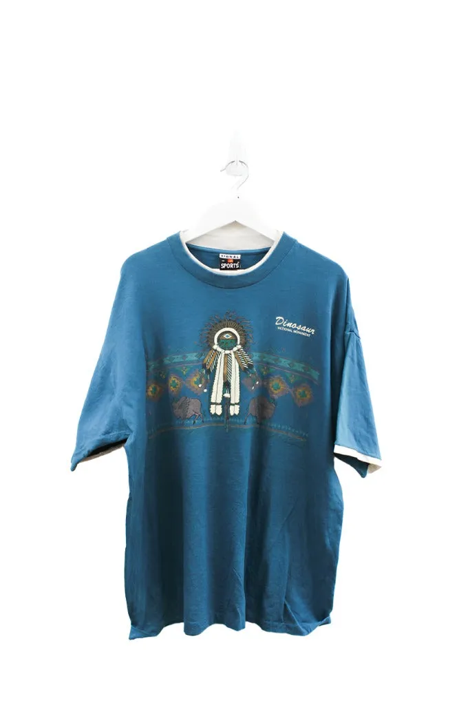 Z - Vintage 1992 Dinosaur Monument & Bisons Signal Sports Tag Tee sold by HG Vintage