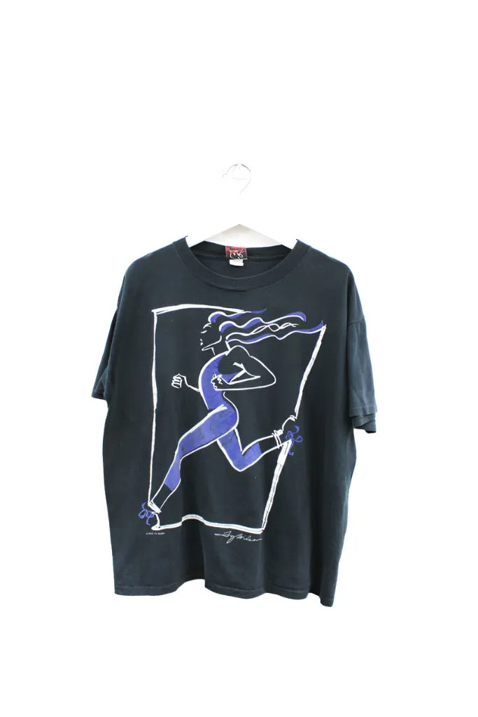 Z - Vintage Single Stitch 1992 Running Lady Tee sold by HG Vintage